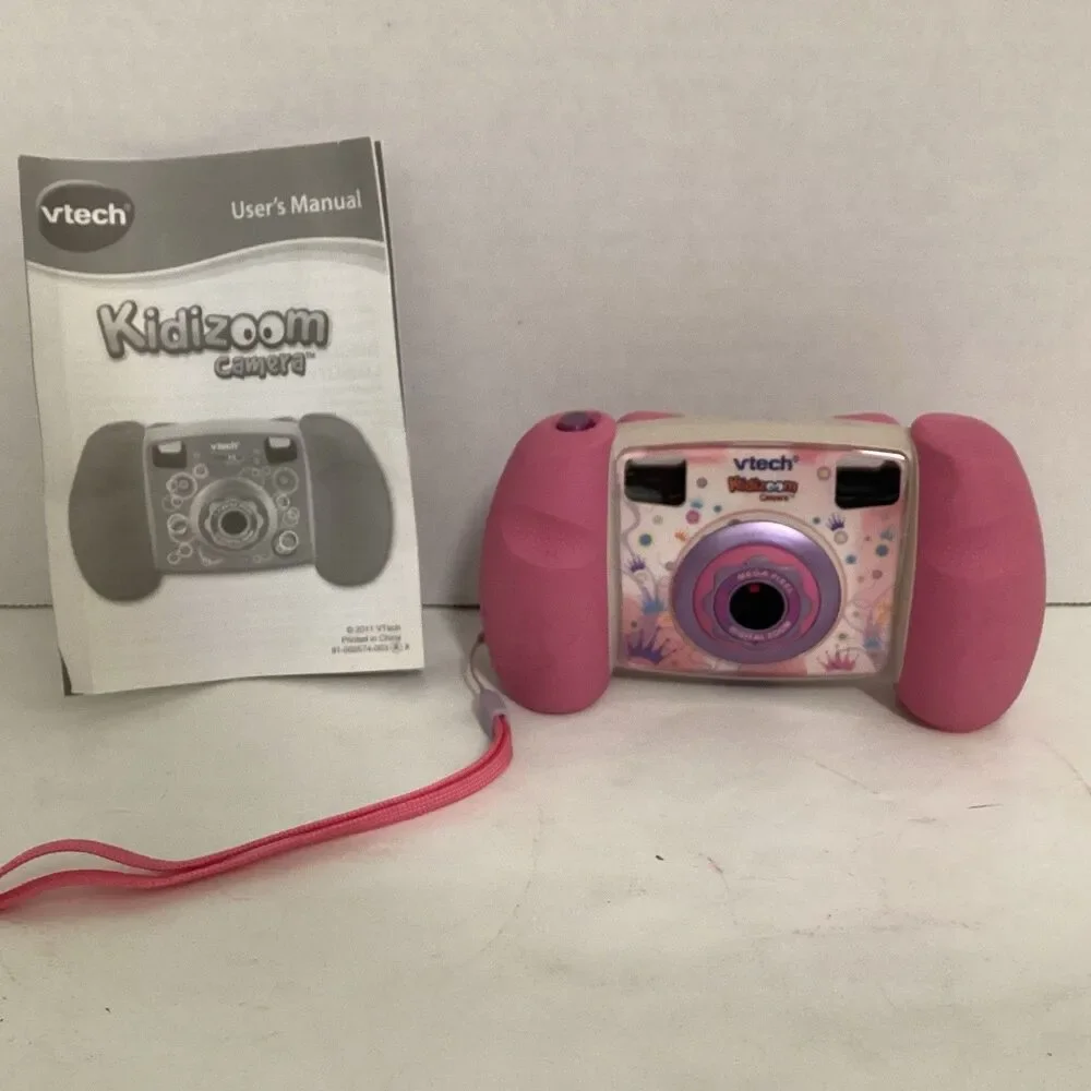 vtech kidizoom camera pink 1227 w/instruction booklet 2011 tested works